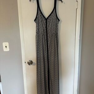 GAP Blue and White Sleeveless Maxi Sundress